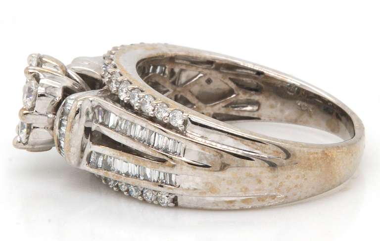 14K White Gold Ladies Diamond Ring