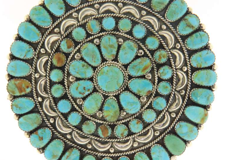 Signed Najavo Juliana Williams Turquoise Pin Pendant