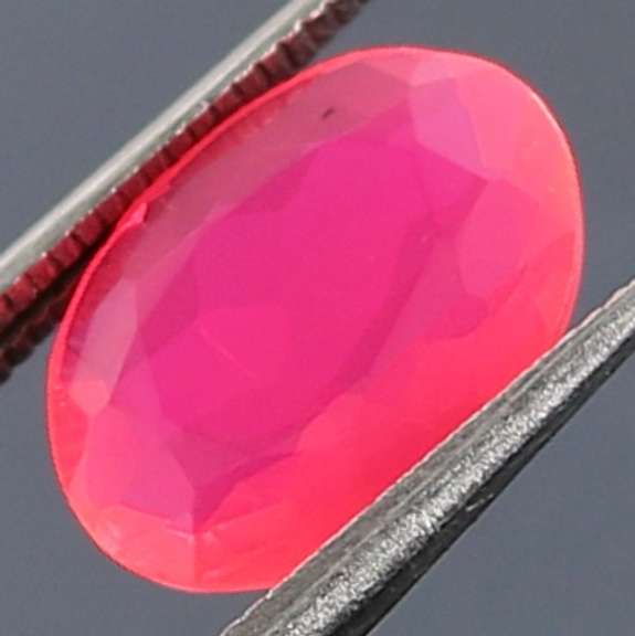 Killer 1.19ct play of color faceted pink Opal