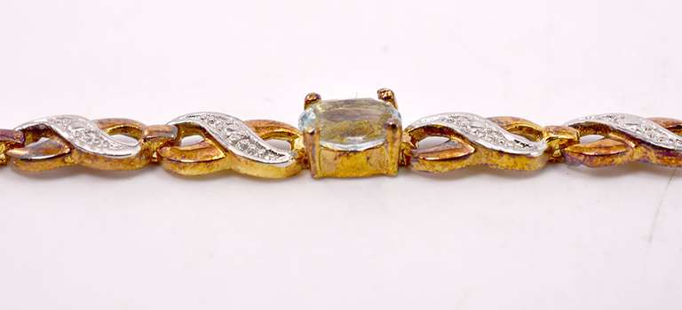 Gold Plated Sterling Silver Multicolored Gemstone Infinity Bracelet.