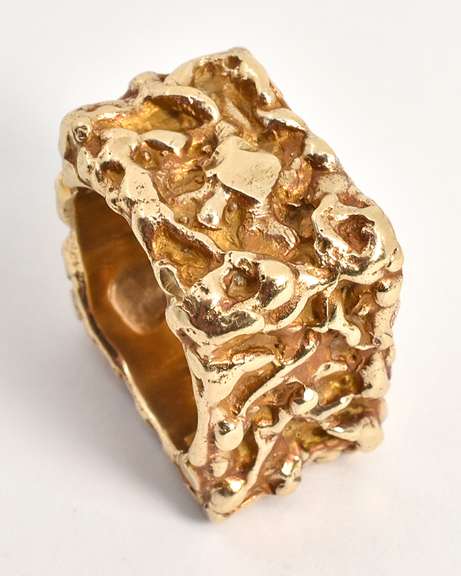 Uniquely Styled Square Nugget Ring