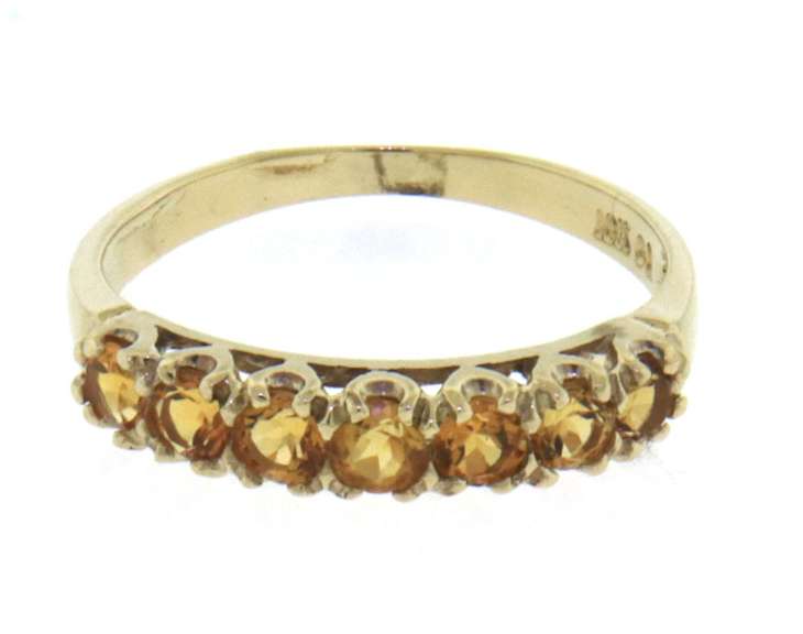 Simple Yellow Gold Citrine Band