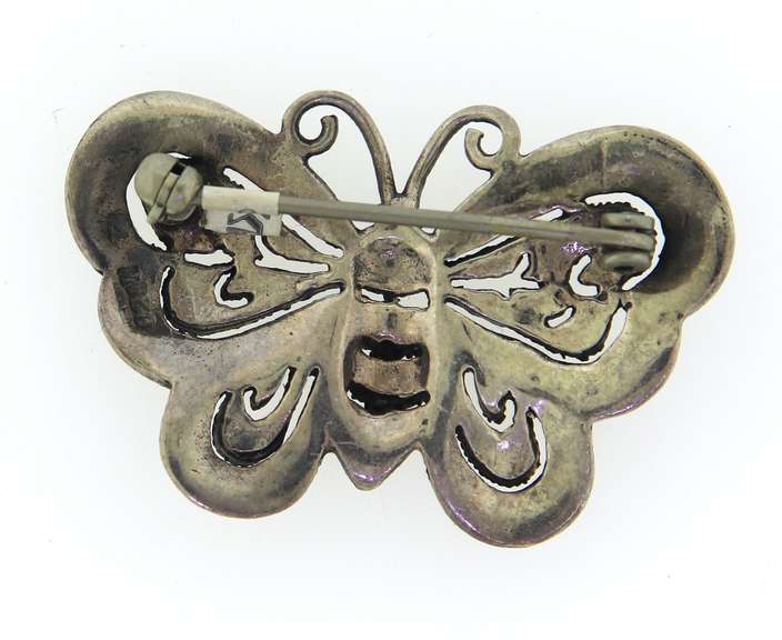 Sterling Silver Marcasite Butterfly Brooch