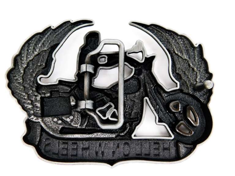 Large Hell on Wheels Motorcycle Belt Buckle