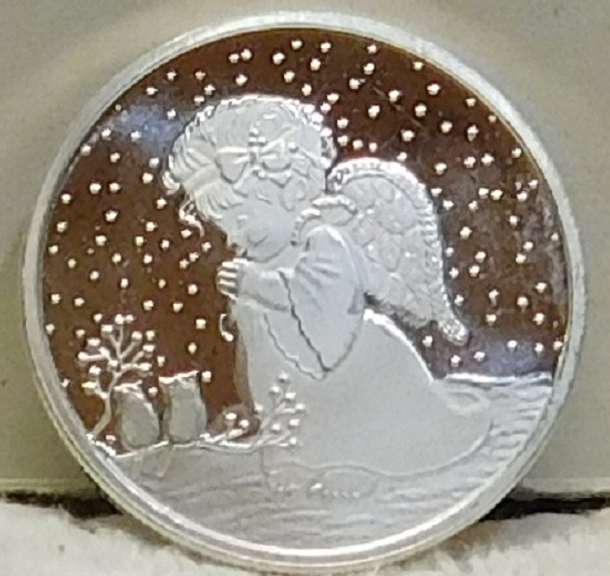 Christmas Silver Round 1 Oz - Angel