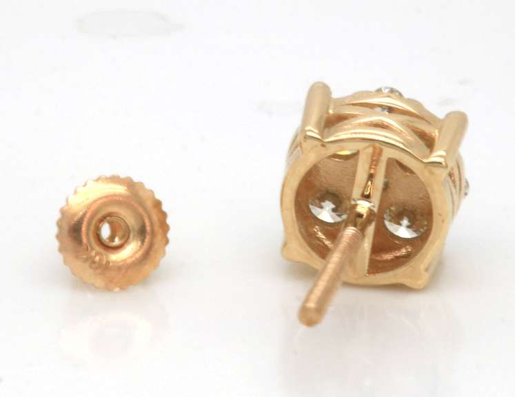 Brilliant Yellow Gold Diamond Earrings