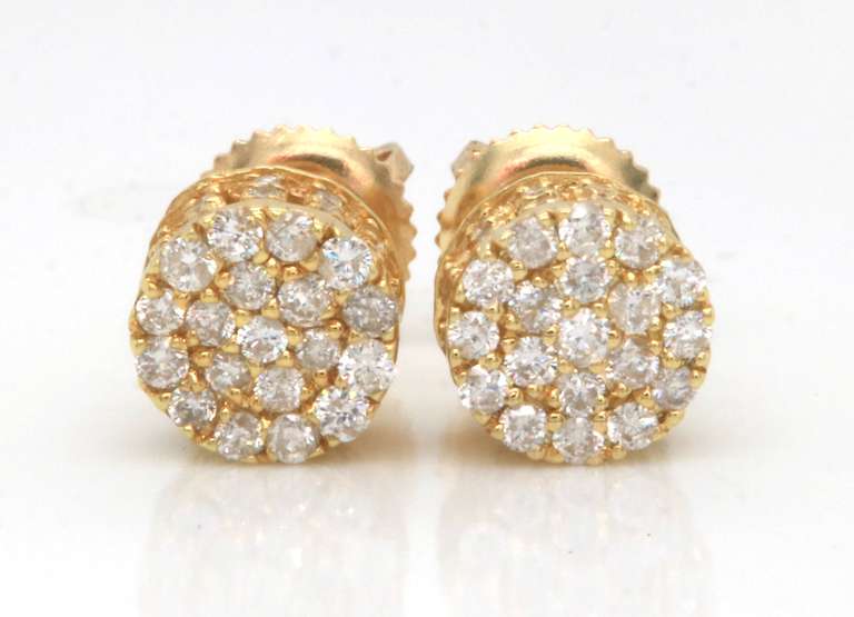 Brilliant Yellow Gold Diamond Earrings