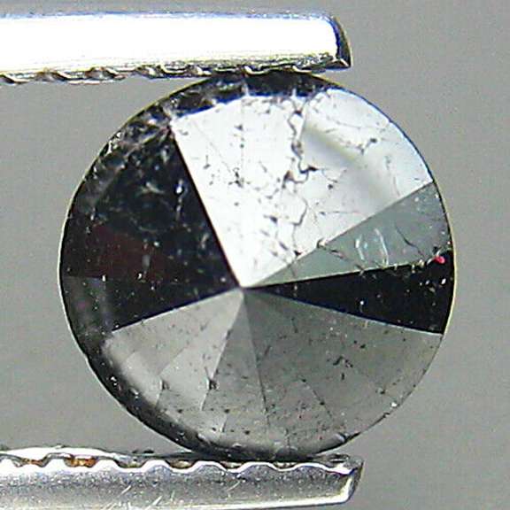 Shimmering 1.36ct smooth cut Black Diamond solitaire