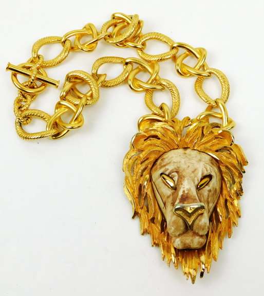 Vintage Razza 1970's Huge Lion Necklace