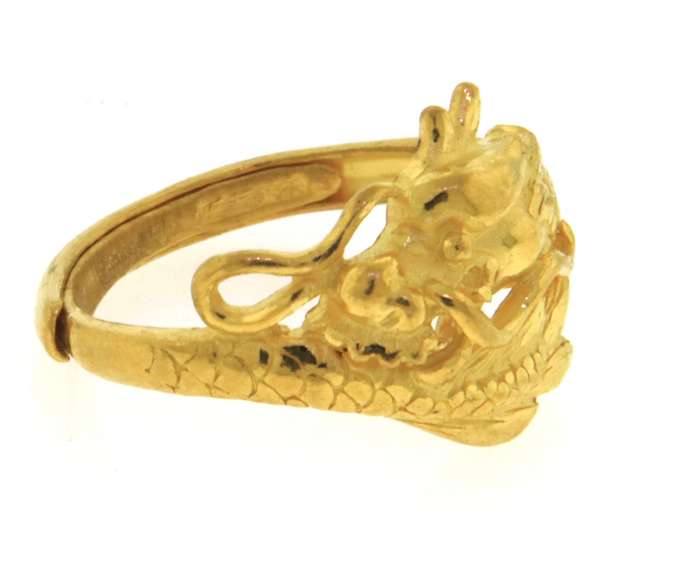 Handsome 24kt Yellow Gold Dragon Ring