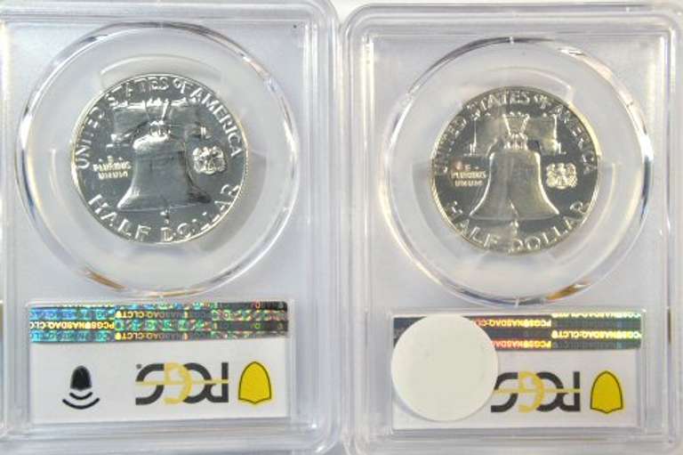 1957 & 1958 Superb Gem Proof Franklin Halves. PCGS PR67
