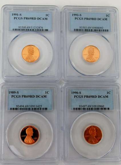 4 U.S. Graded Pennies