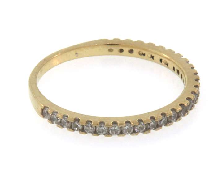 14k yellow gold diamond almost eternity band