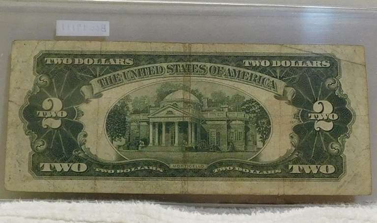 1928-G $2 Red Seal US Note, first Yr small size