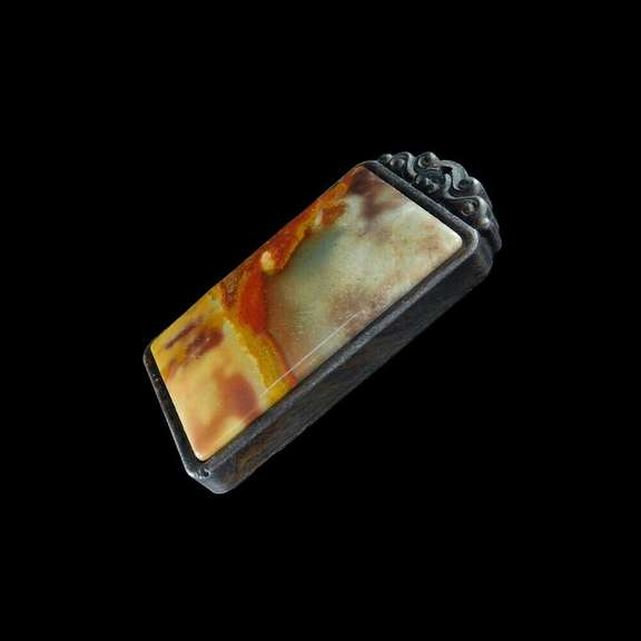 Artistic 138.19ct framed Succor creek painted Jasper pendant
