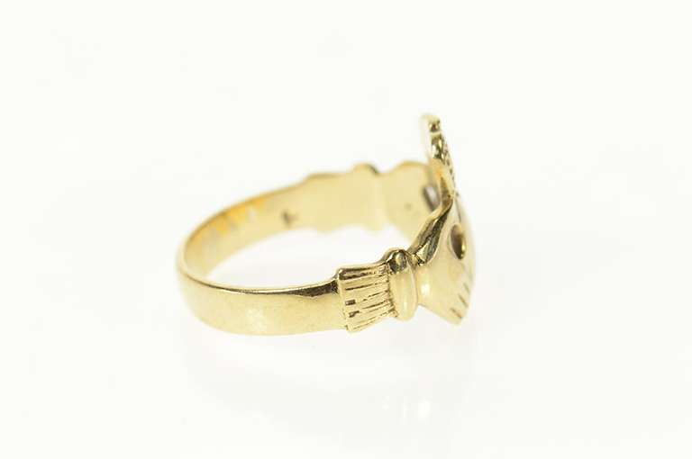 9K Yellow Gold Traditional Irish Celtic Claddagh Wedding Ring