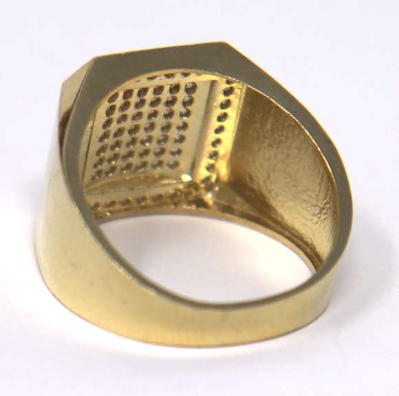 Dazzling Yellow Gold Cluster Ring  With CZ Stones