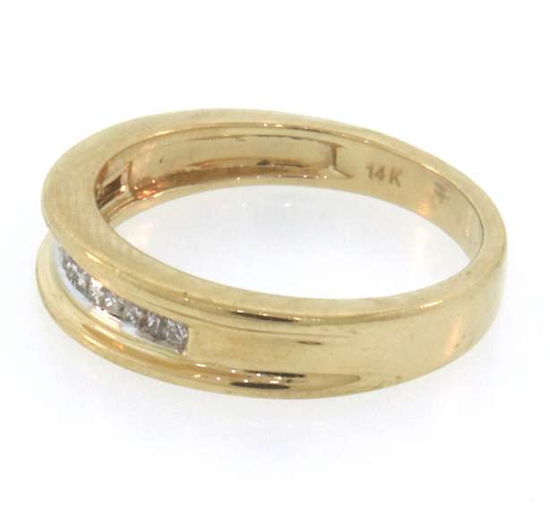 14k yellow gold diamond channel set band
