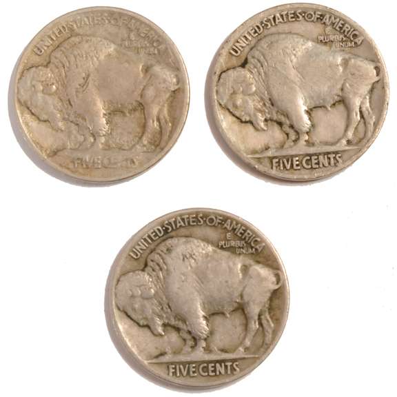 1913 T-1 & T-2 And 1914 Buffalo Nickels