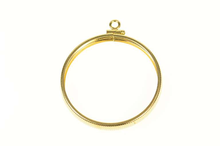 14K Yellow Gold 1 Oz. Chinese Gold Panda Coin Bezel Holder Pendant