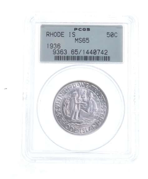 MS65 1936 Rhode Island Commemorative Half Dollar - Graded PCGS