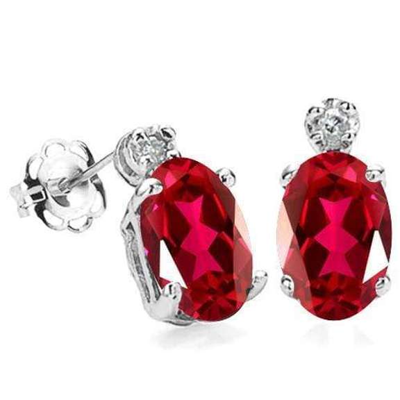 3/4 CT RUSSIAN RUBY & DIAMOND SOLID 10KT SOLID GOLD EARRINGS STUD