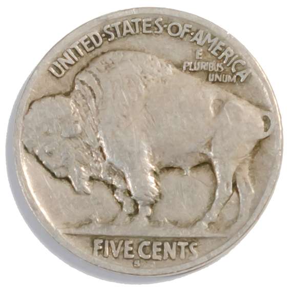 Scarce 1913 S Type 2 Buffalo Nickel