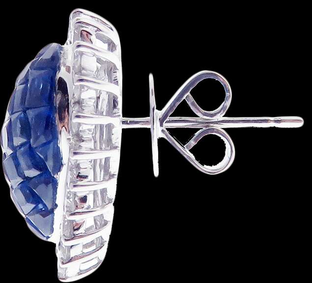 Sapphire & Diamond Heart Shaped Earrings
