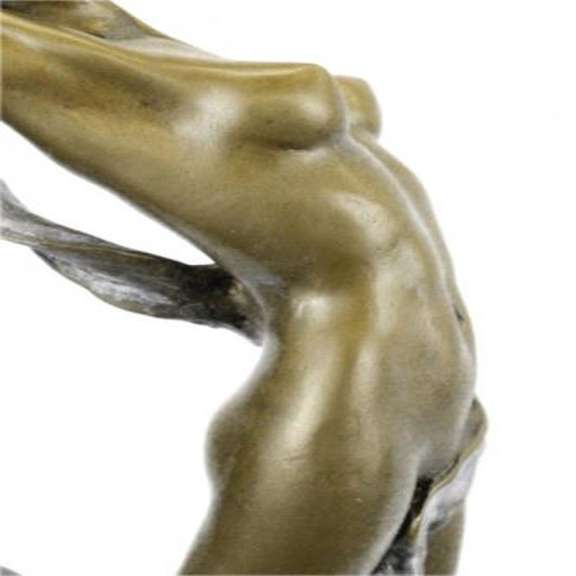 Nude Girl Leaping in Air Bronze Sculpture