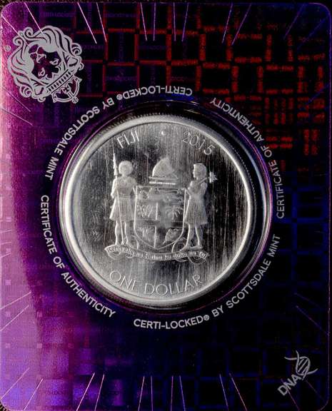 2015 Fiji Iguana 1oz .999 Silver in Certi-Lock Card.