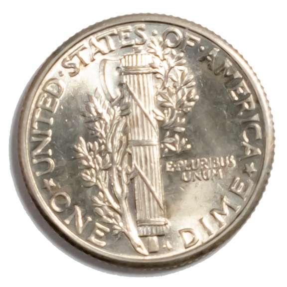 1928 Gem BU Full Split Bands Mercury Dime
