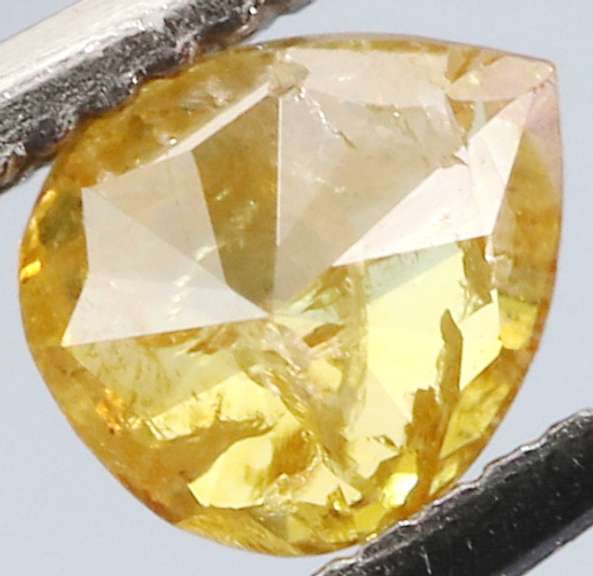 Rare .27ct pear cut canary yellow Diamond