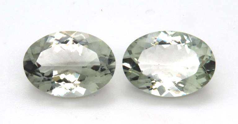 Unbelievable 20.05ct Pair of Oval Cut Green Amethyst Stones