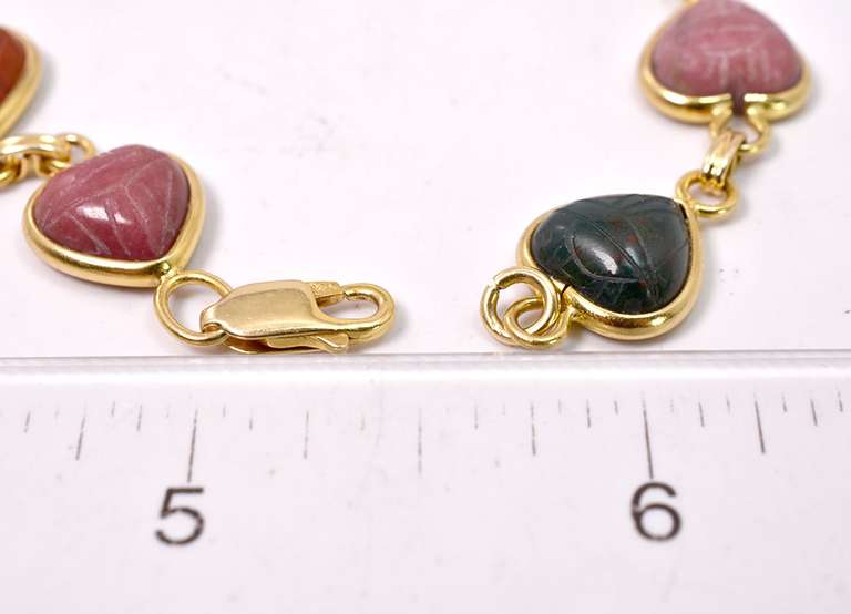 Heart Shaped Scarab Bracelet, 14KT