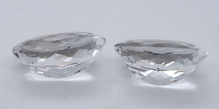 Great Pair of Oval Cut Clear Quartz Gemstones, 43.50cts!