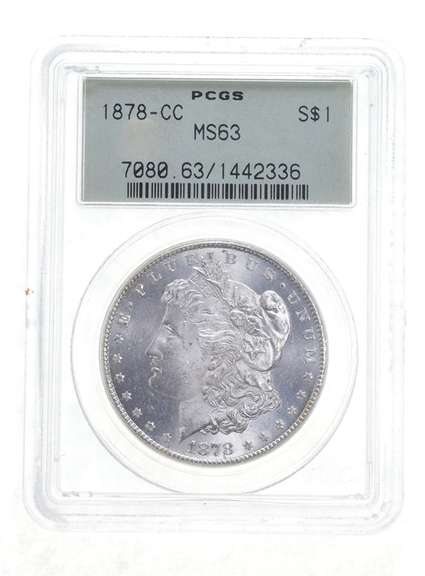 MS63 1878-CC Morgan Silver Dollar - Graded PCGS
