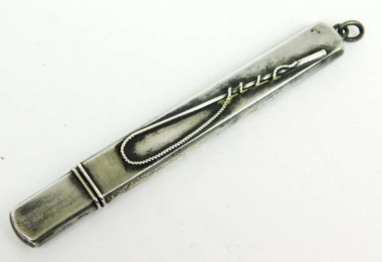 Antique Sterling Equestrian Pencil or Needle Case