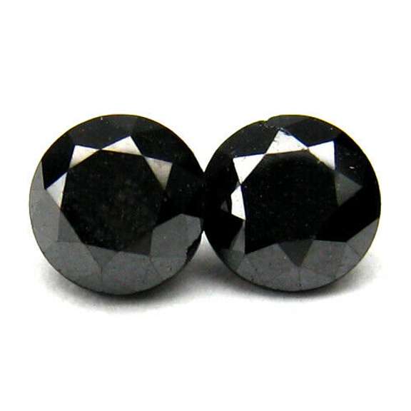 Superb .81ct pair of round cut Black Diamonds