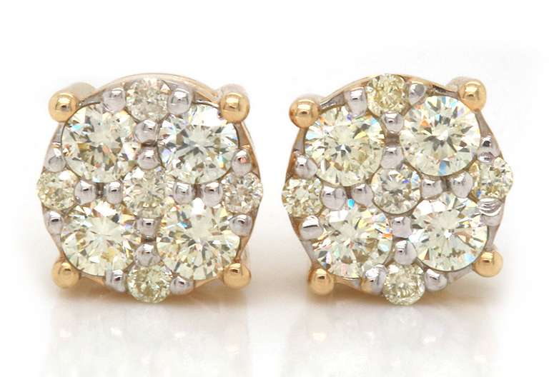 Special Diamond Yellow Gold Earrings