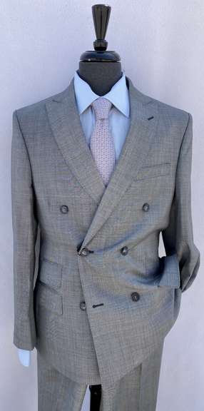 Stylish Double Breasted Comfort Fit Suit, Made in Italy