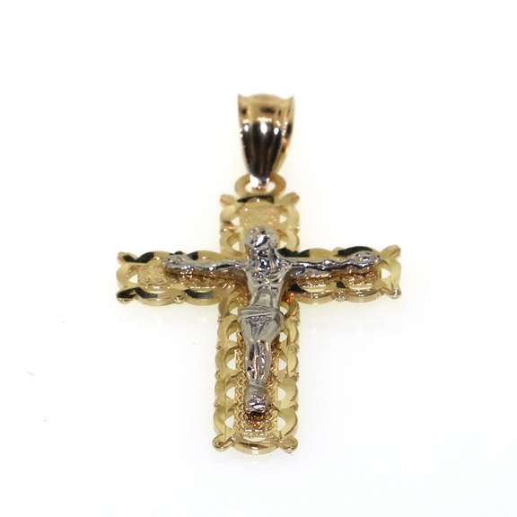 14kt White and Yellow Gold Crucifix Pendant