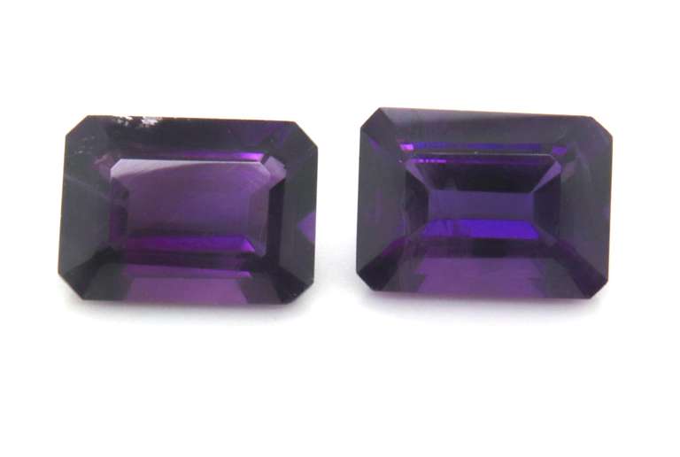 Breathtaking Set of Emerald Cut Amethyst Gemstones, 13.80ct