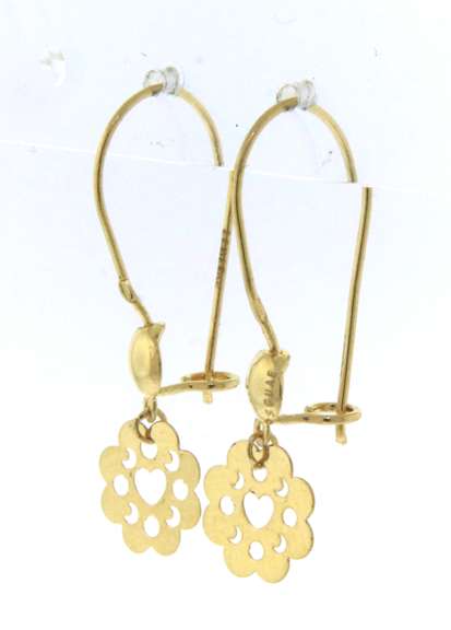 Attractive 18kt Flower Necklace with Dangle Earrings