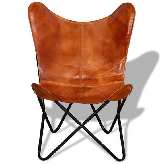Leather Butterfly Chair with Powder Coated