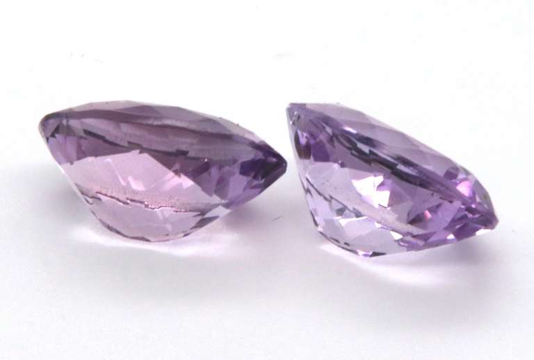 Glorious Pair of Oval Rose De France Amethyst Gemstones, 22.25cts