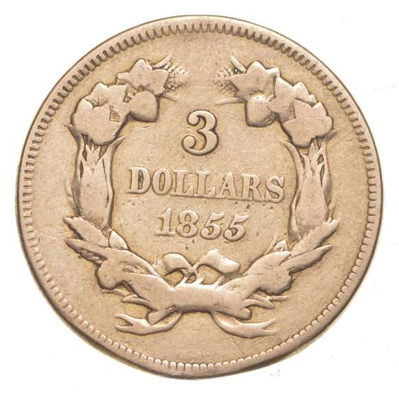 1855 $3 Indian Princess Head Gold Piece - Previously In Jewelry