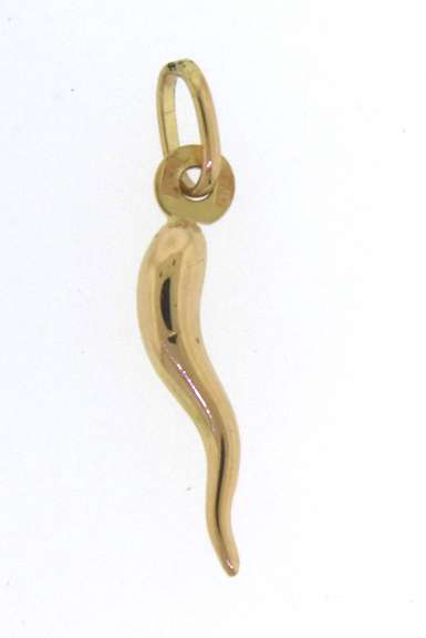 Cute Yellow Gold Italian Horn Charm