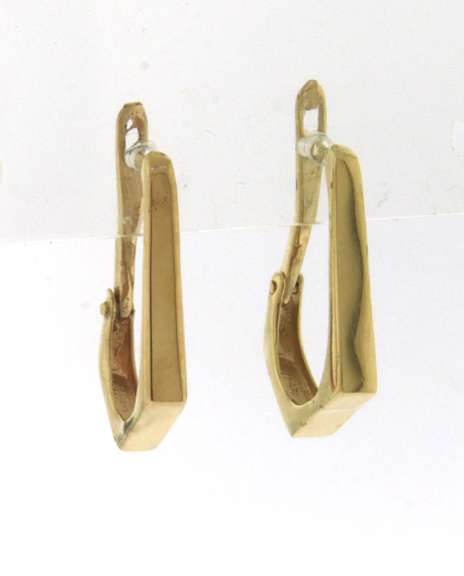 Fancy Shaped Yellow Gold Hoop Earrings
