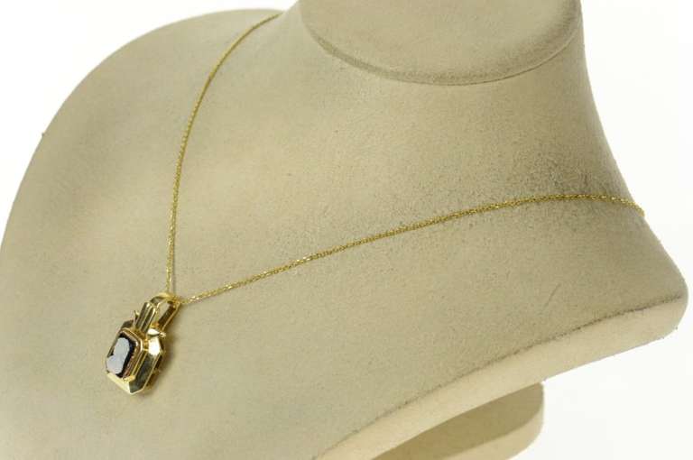 14K Yellow Gold Carved Black Onyx Cameo Ornate Statement Pendant