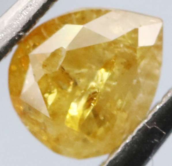 Rare .27ct pear cut canary yellow Diamond
